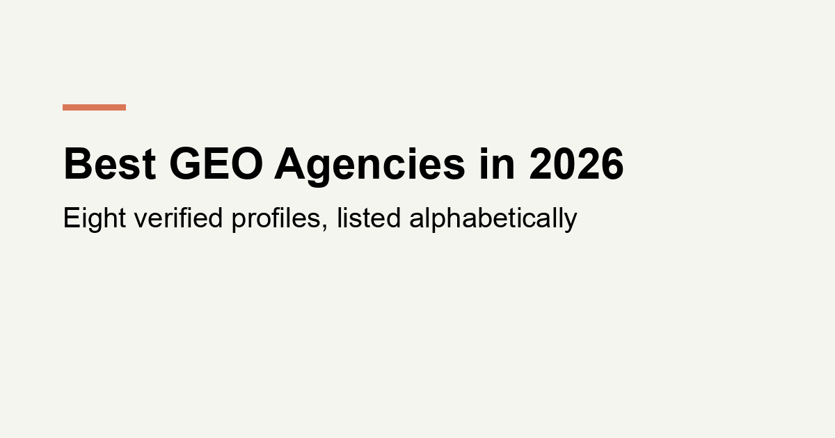 Best GEO Agencies in 2026