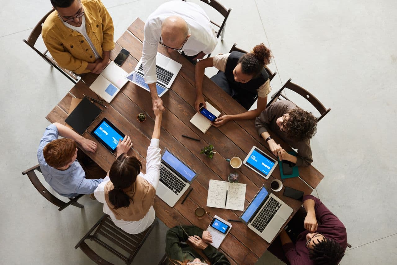 A consulting team in a strategy and planning session