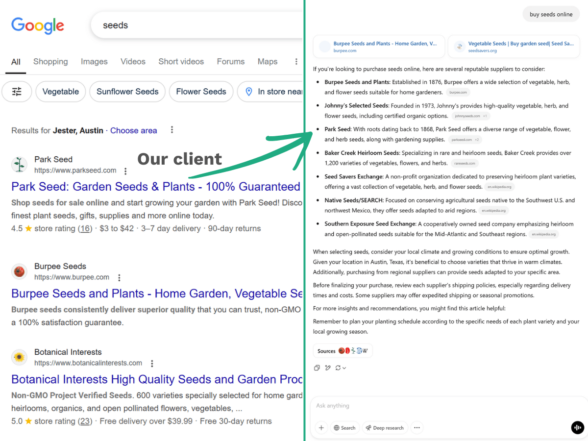 Capturing marketplace user intent through AI search